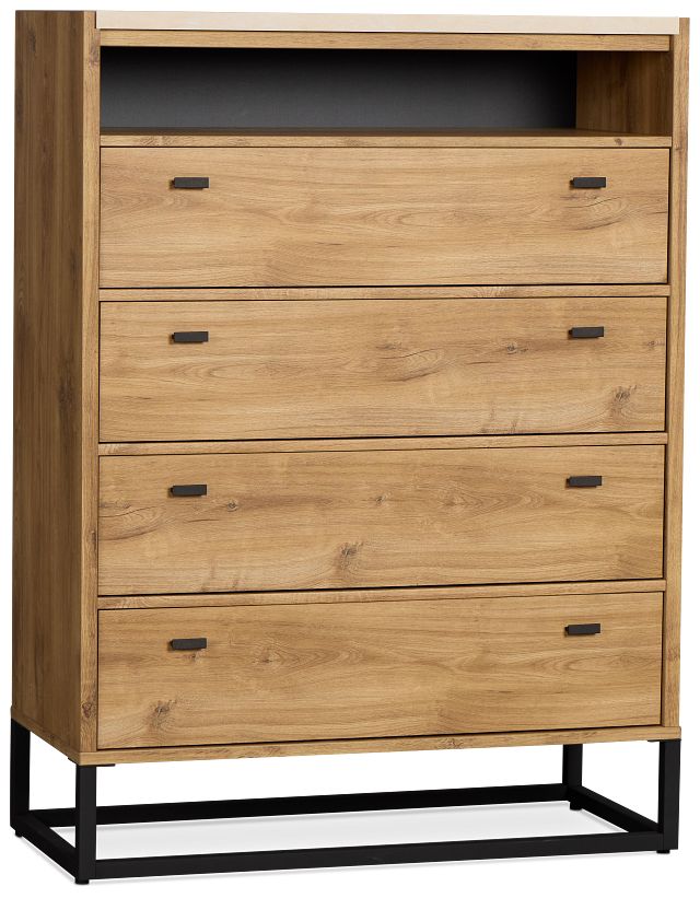 Perry Light Tone Stone Media Chest