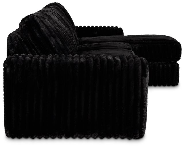 Teddy Black Fabric Small Right Chaise Sectional