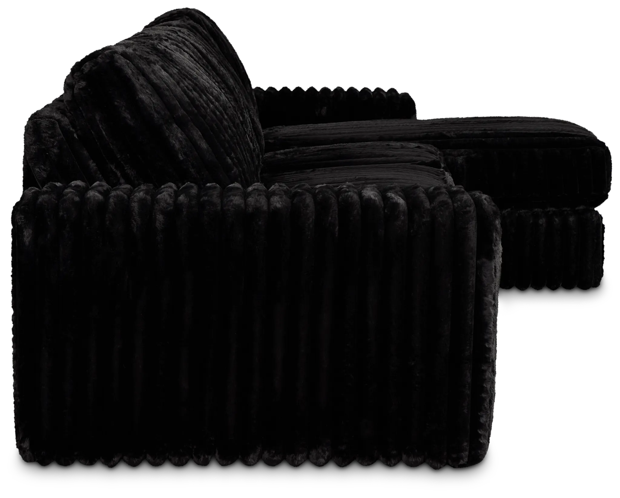 Teddy Black Fabric Small Right Chaise Sectional