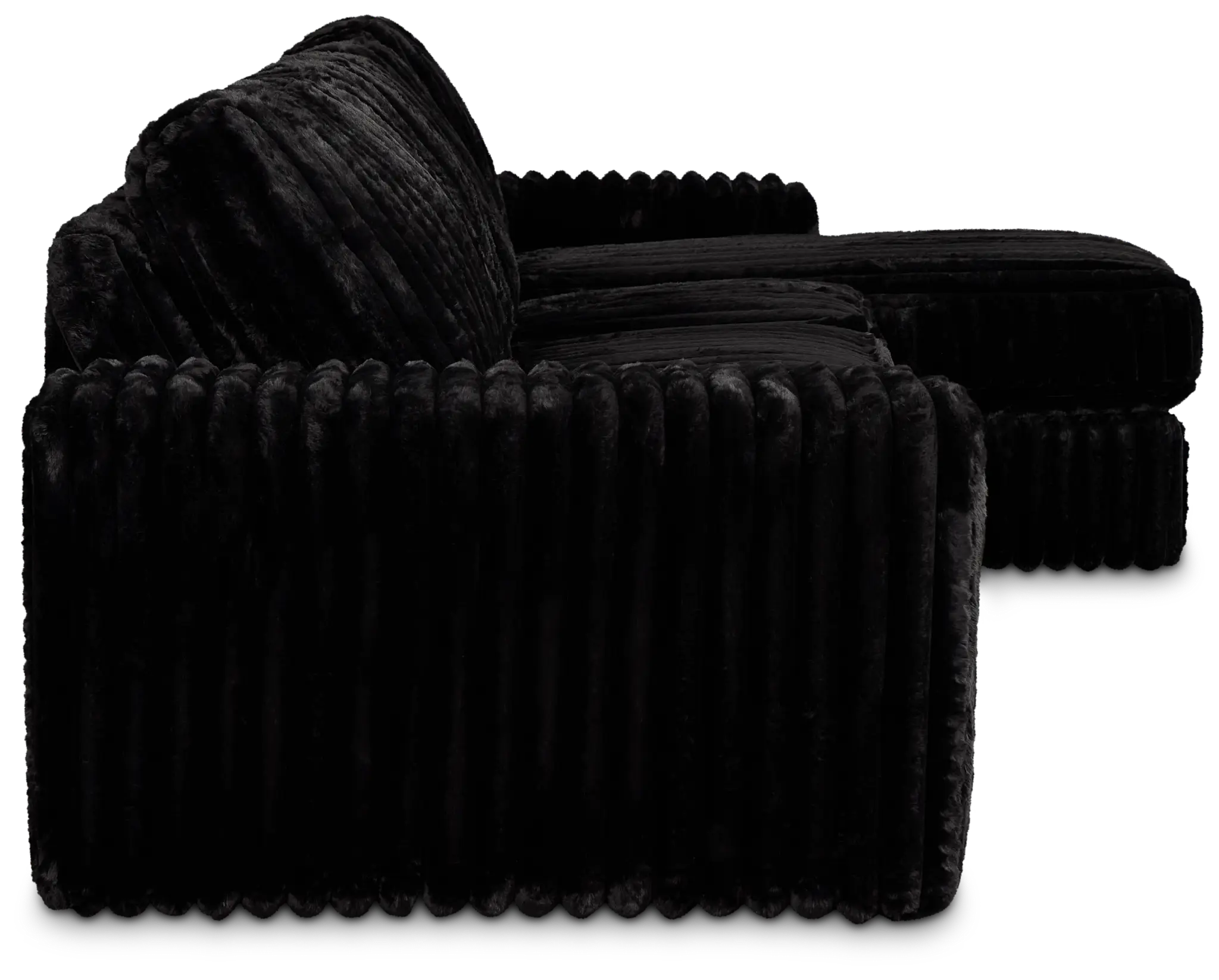 Teddy Black Fabric Small Right Chaise Sectional Teddy Black Fabric Small Right Chaise Sectional