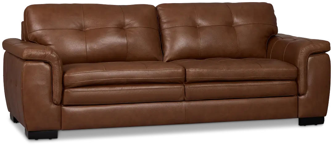 Braden Medium Brown Leather Sofa Braden Medium Brown Leather Sofa