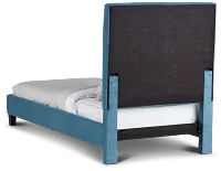Collin Blue Velvet Platform Bed
