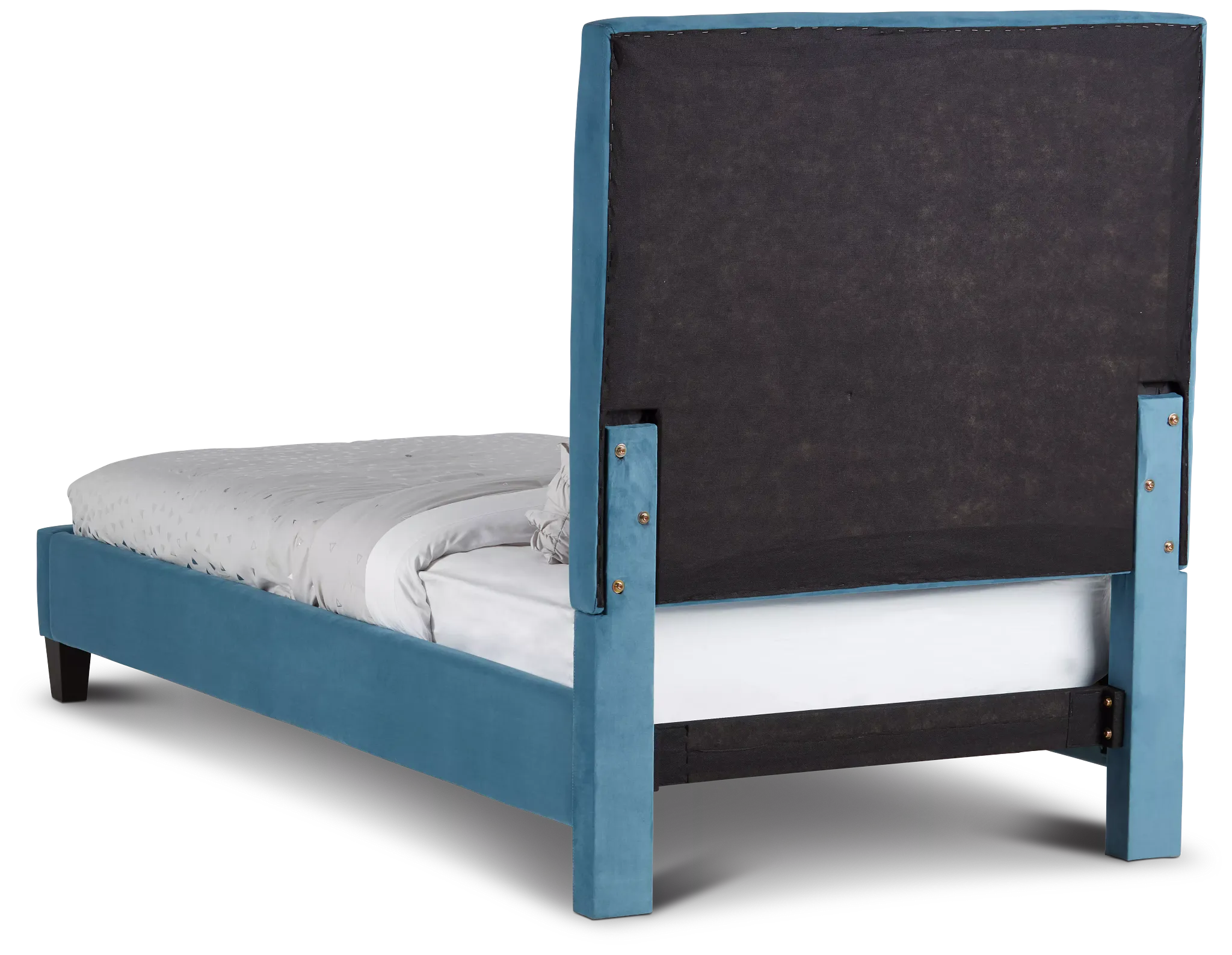 Collin Blue Velvet Platform Bed