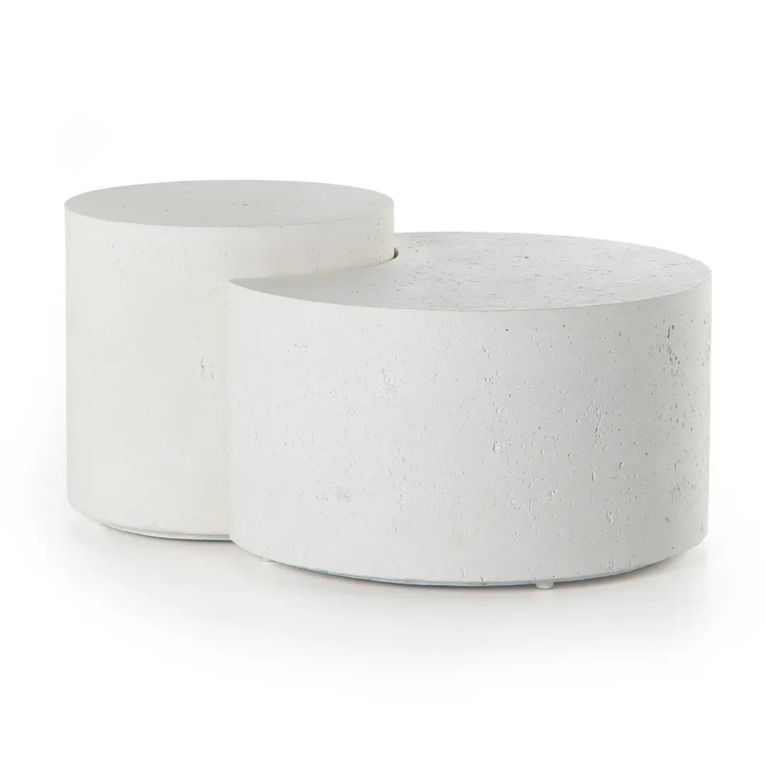 Four Hands Miza White Round Nesting Coffee Table Four Hands Miza White Round Nesting Coffee Table