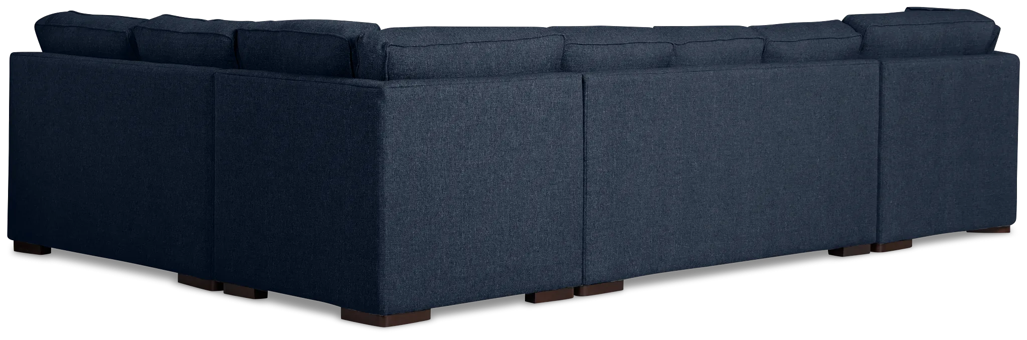 Sinclair Dark Blue Fabric Left Cuddler Innerspring Sleeper Sectional