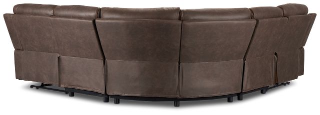 Grayson2 Brown Micro Small Two-arm Manually Reclining Sectional