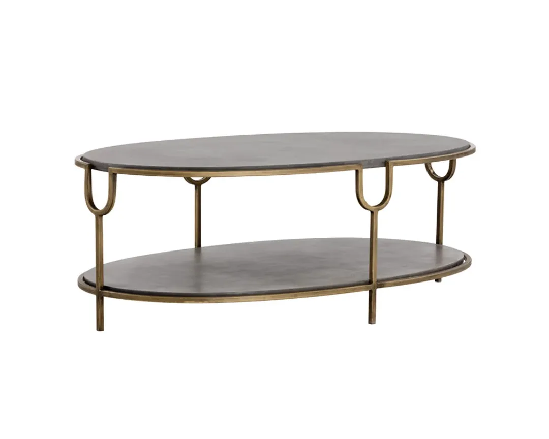 Sonny Gray Oval Coffee Table