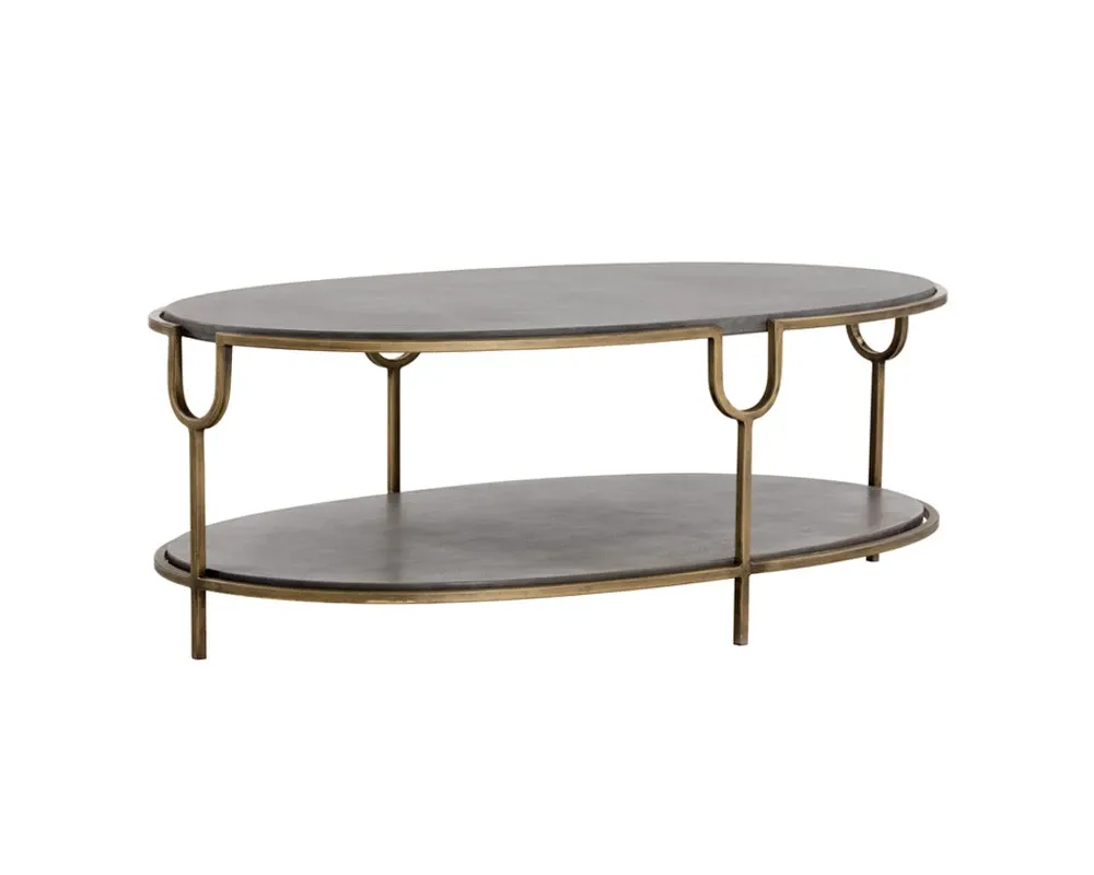 Sonny Gray Oval Coffee Table