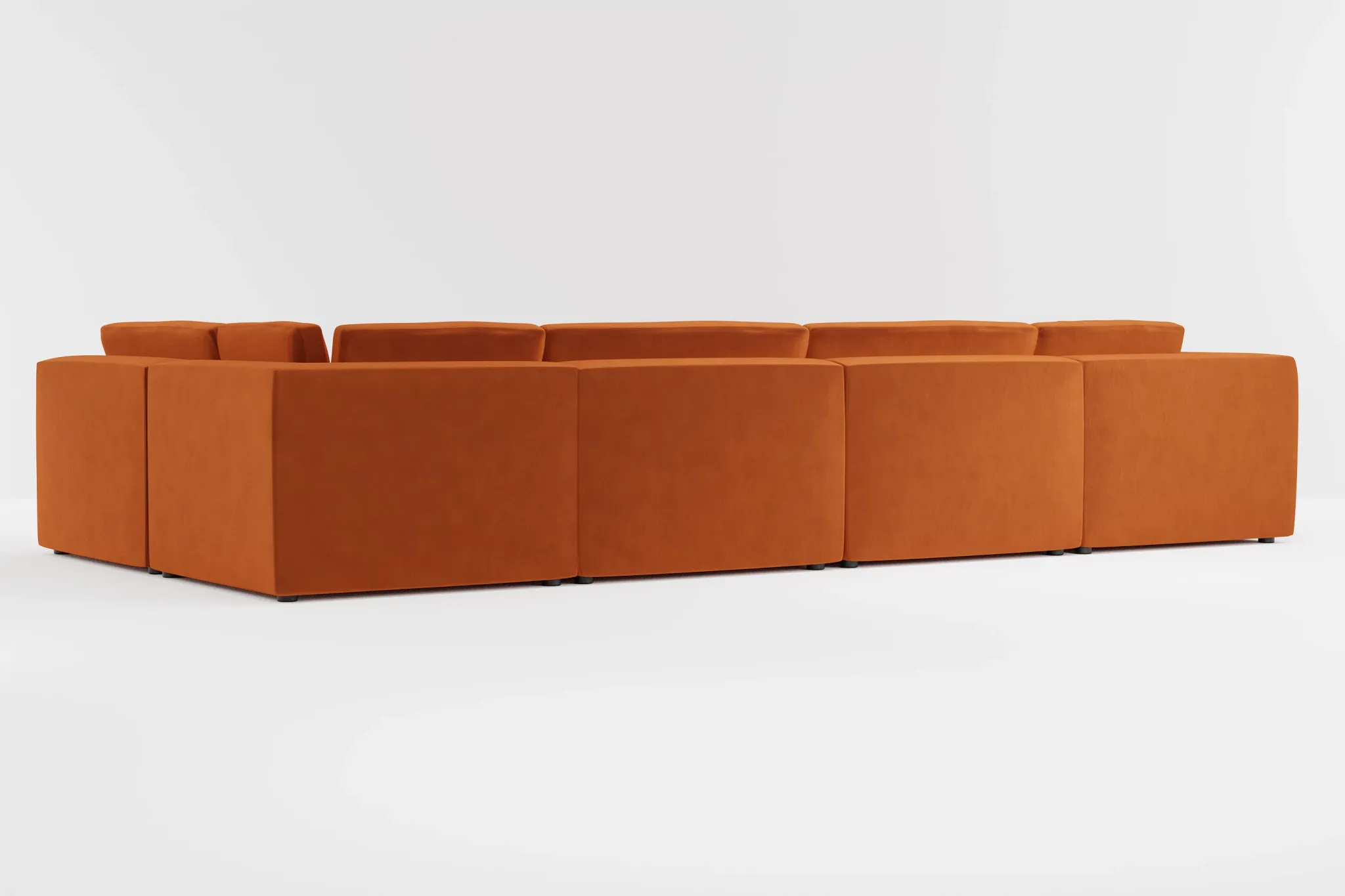 Destin Joya Orange Velvet 8-piece Pit Sectional