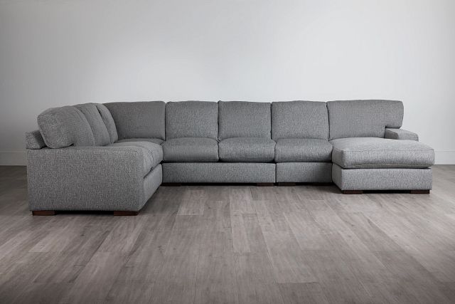 Veronica Dark Gray Down Large Right Chaise Sectional