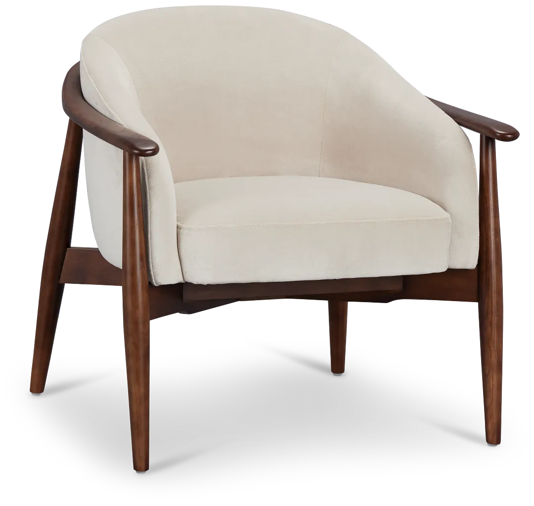 Nova Beige Velvet Accent Chair