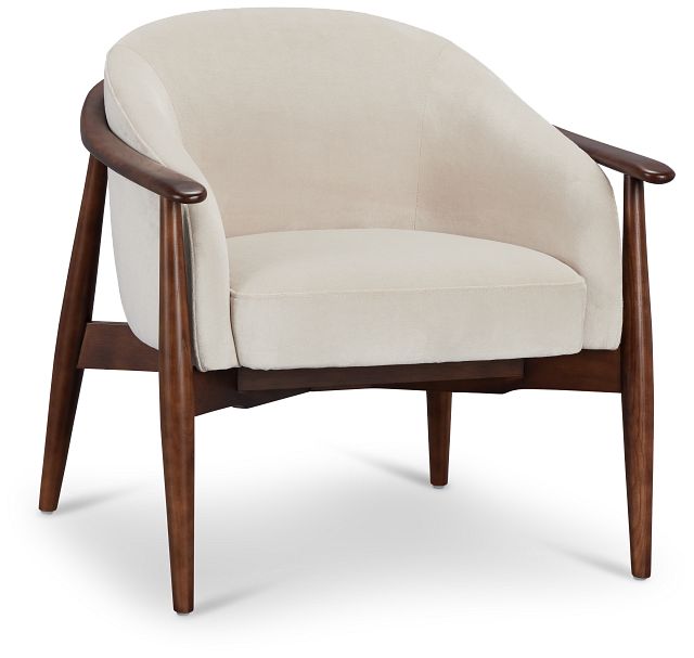 Nova Beige Velvet Accent Chair