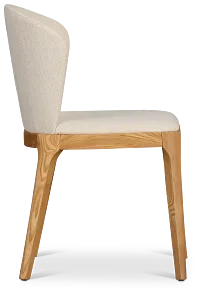 Nomad Light Beige Upholstered Side Chair With Light Tone Legs