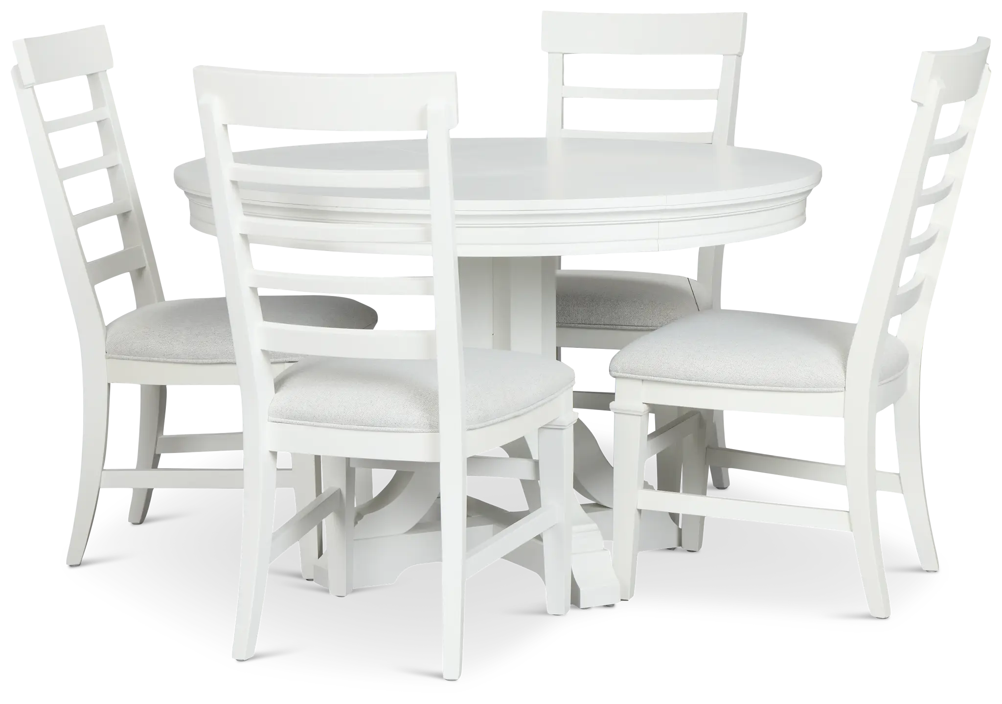 Cape Cod Ivory Round Table & 4 Upholstered Chairs Cape Cod Ivory Round Table & 4 Upholstered Chairs