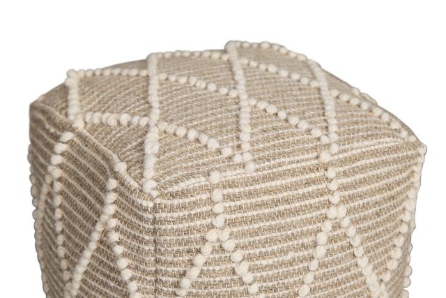 Ordsal Light Beige Accent Pouf