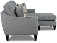 Cory Blue Fabric Chaise Sectional