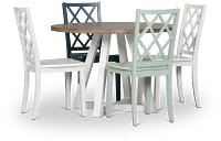 Edgartown Two-tone Round Table & Mixed Chairs