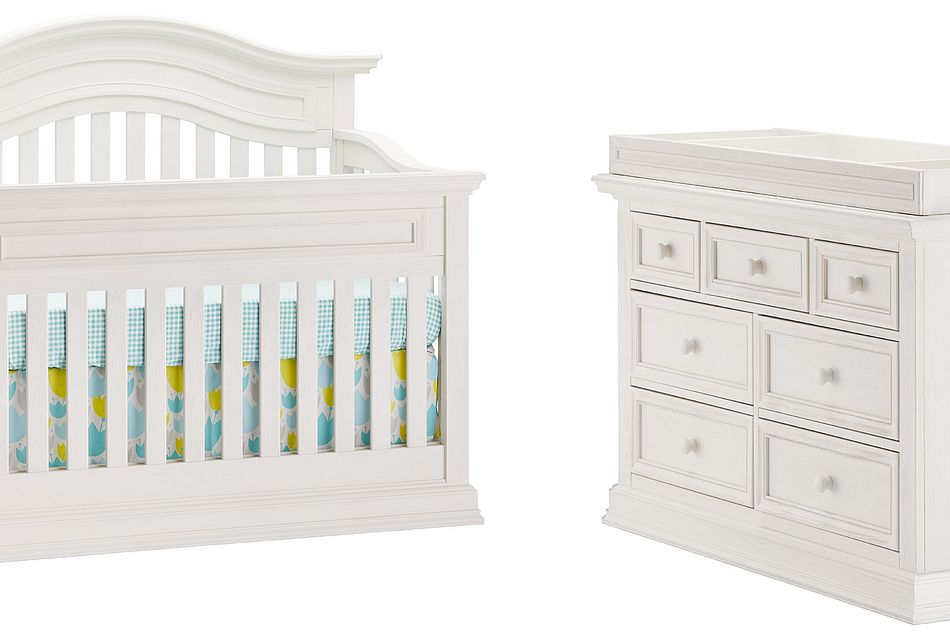 crib and dresser set white