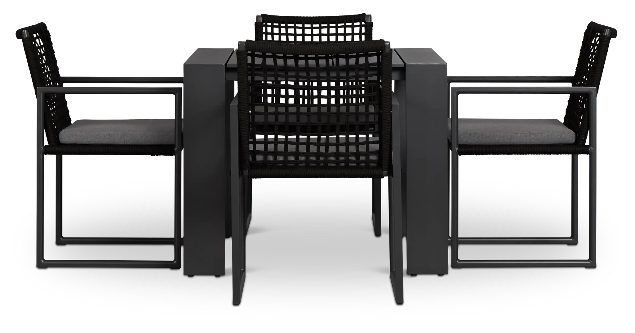 Sunrise Dark Gray 35" Square Table & 4 Aluminum Arm Chairs Sunrise Dark Gray 35" Square Table & 4 Aluminum Arm Chairs