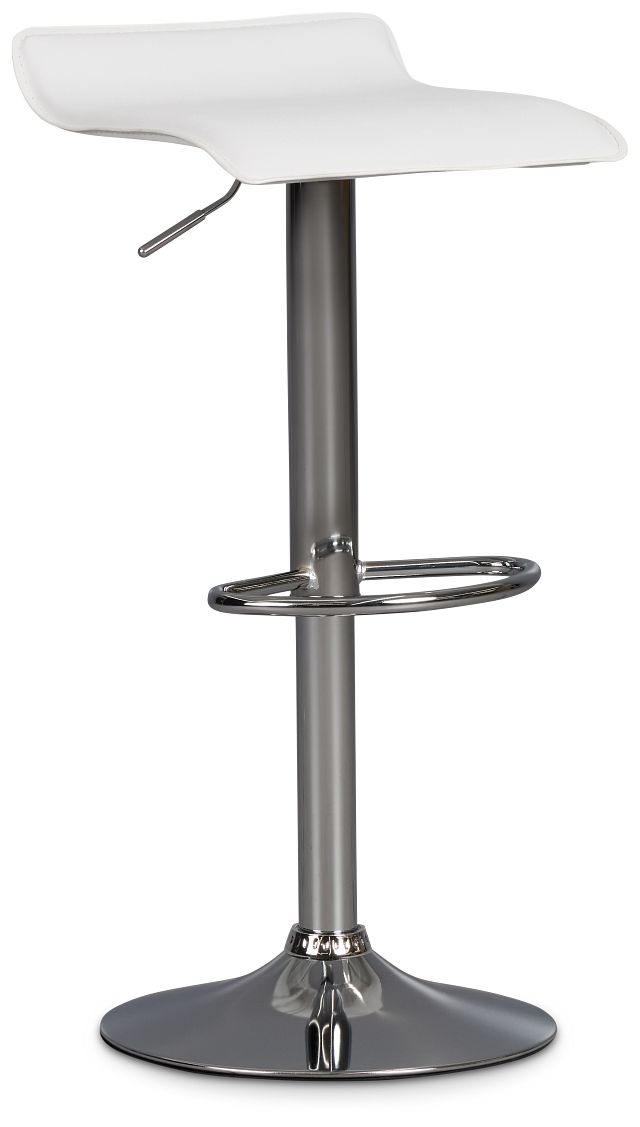 Colton White Adjustable Stool