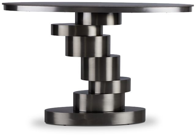Ambrose Black Glass Console Table