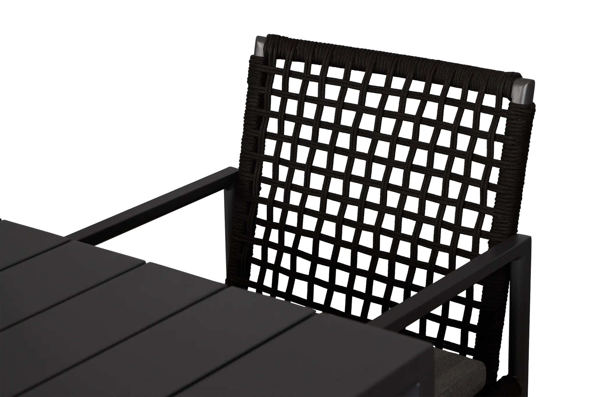 Sunrise Dark Gray 35" Square Table & 4 Aluminum Arm Chairs
