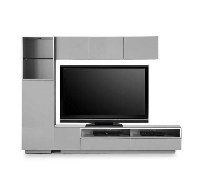 Vancouver Gray 108" 5-piece Left Modular Entertainment Wall