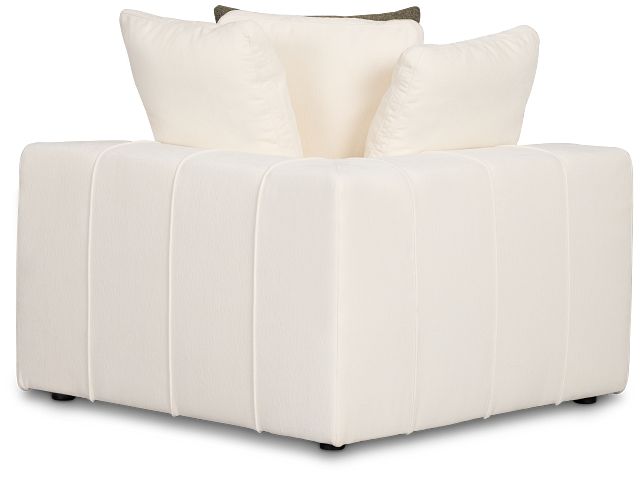 Cruz White Fabric Corner Chair