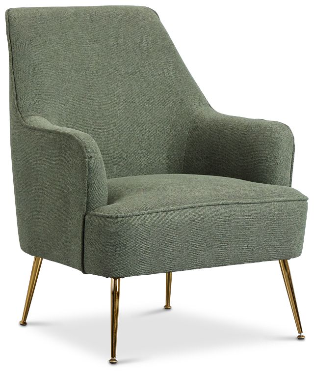 Lina Light Green Fabric Accent Chair