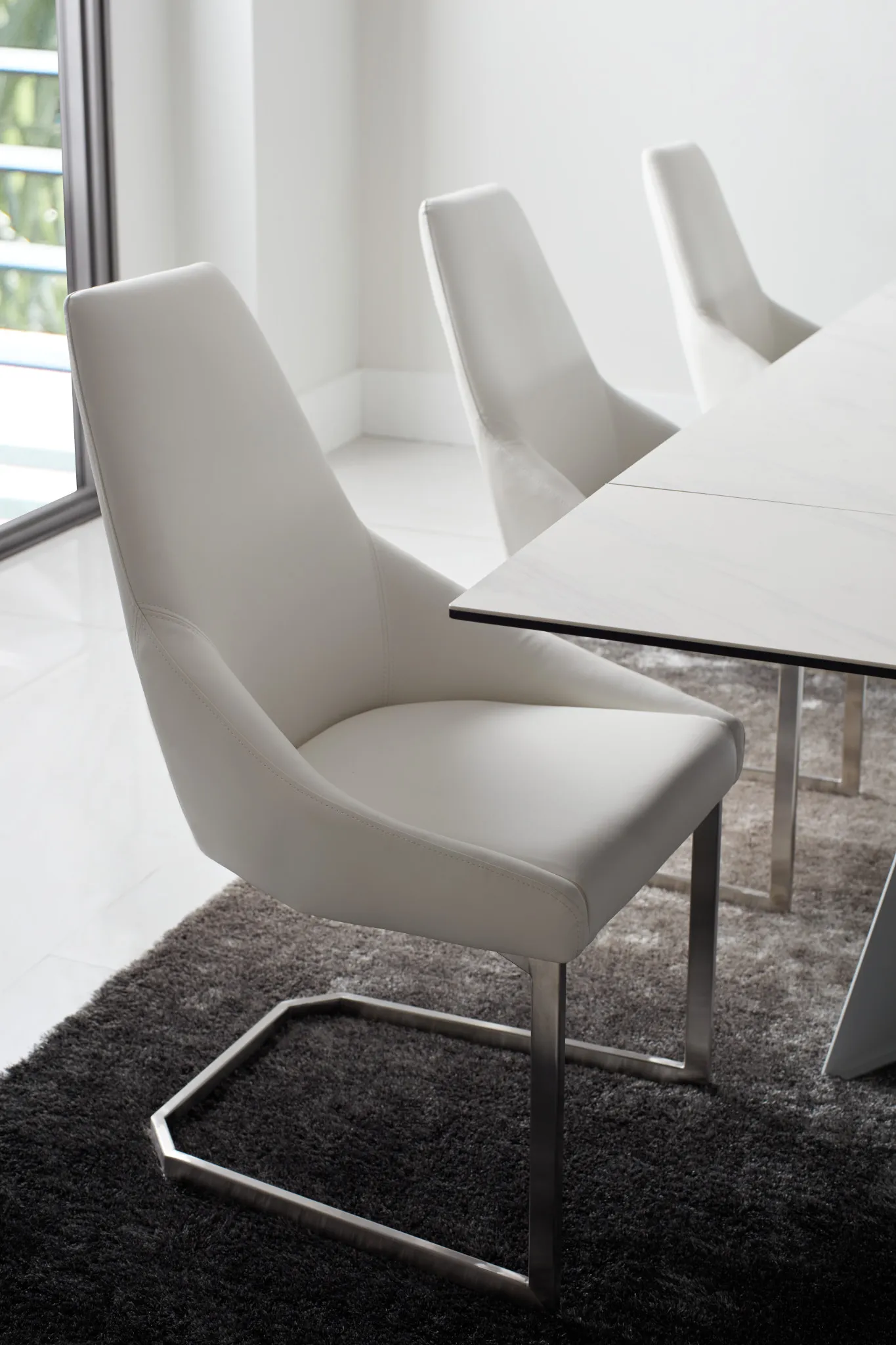 Monaco White Upholstered Side Chair