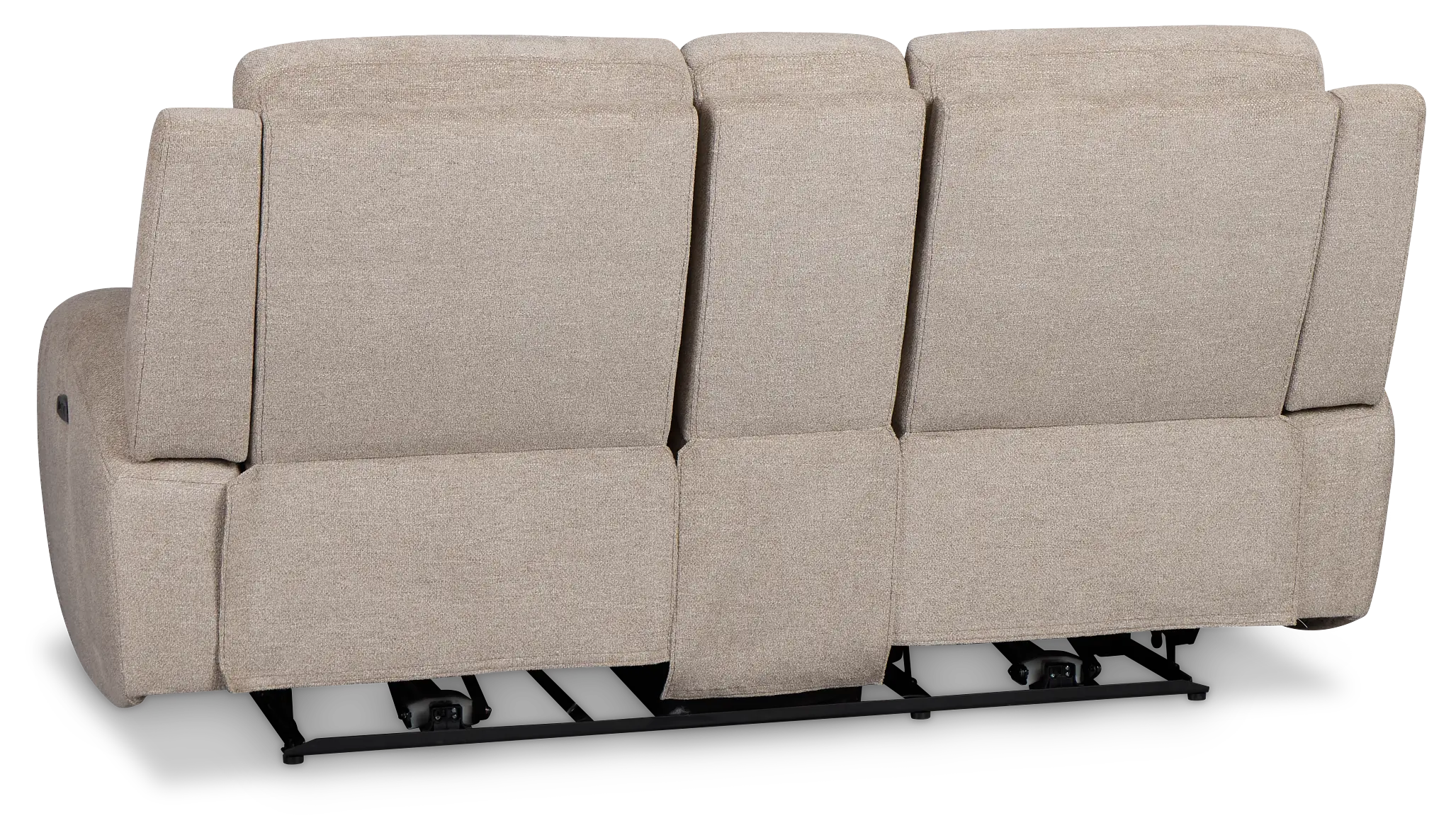 Walker Beige Fabric Power Reclining Console Loveseat W/ Power Headrest Walker Beige Fabric Power Reclining Console Loveseat W/ Power Headrest