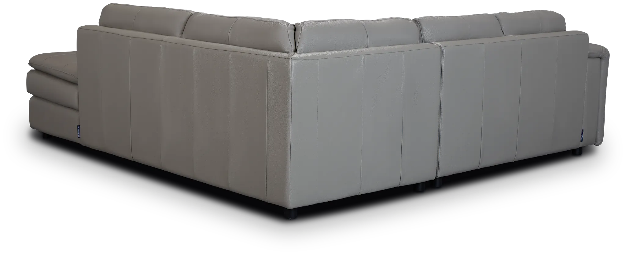 Rowan Gray Leather Small Right Bumper Sectional