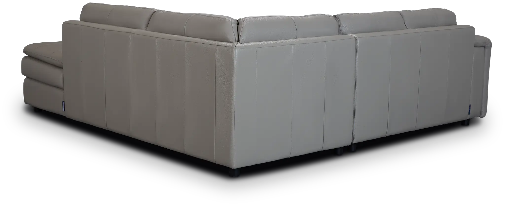 Rowan Gray Leather Small Right Bumper Sectional Rowan Gray Leather Small Right Bumper Sectional
