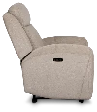 Walker Beige Fabric Power Recliner With Power Headrest