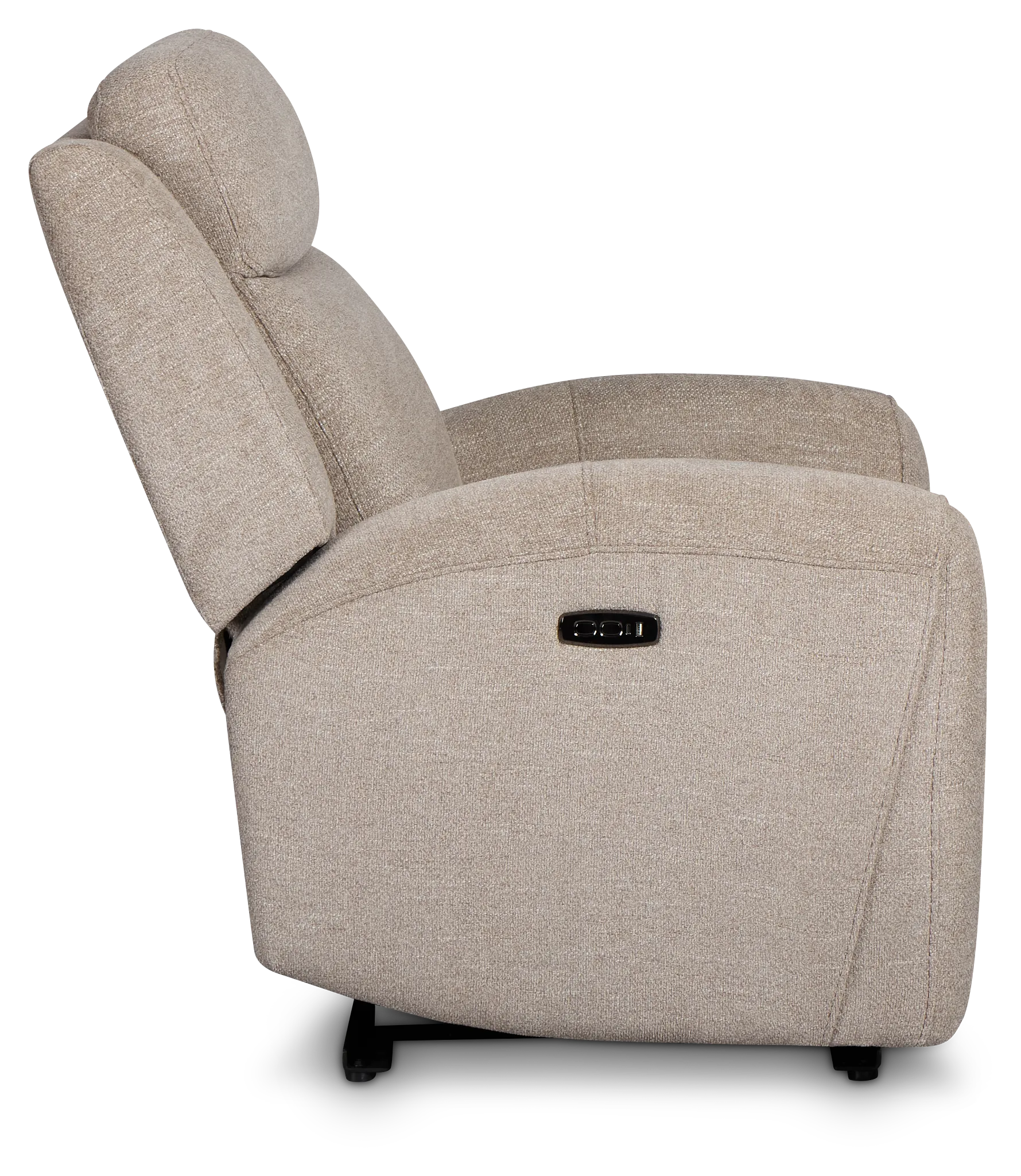 Walker Beige Fabric Power Recliner With Power Headrest