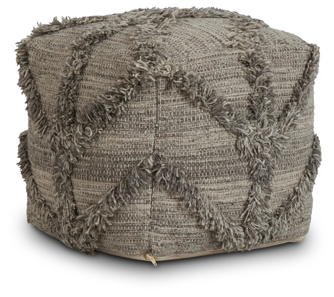 Olfen Gray Large Accent Pouf