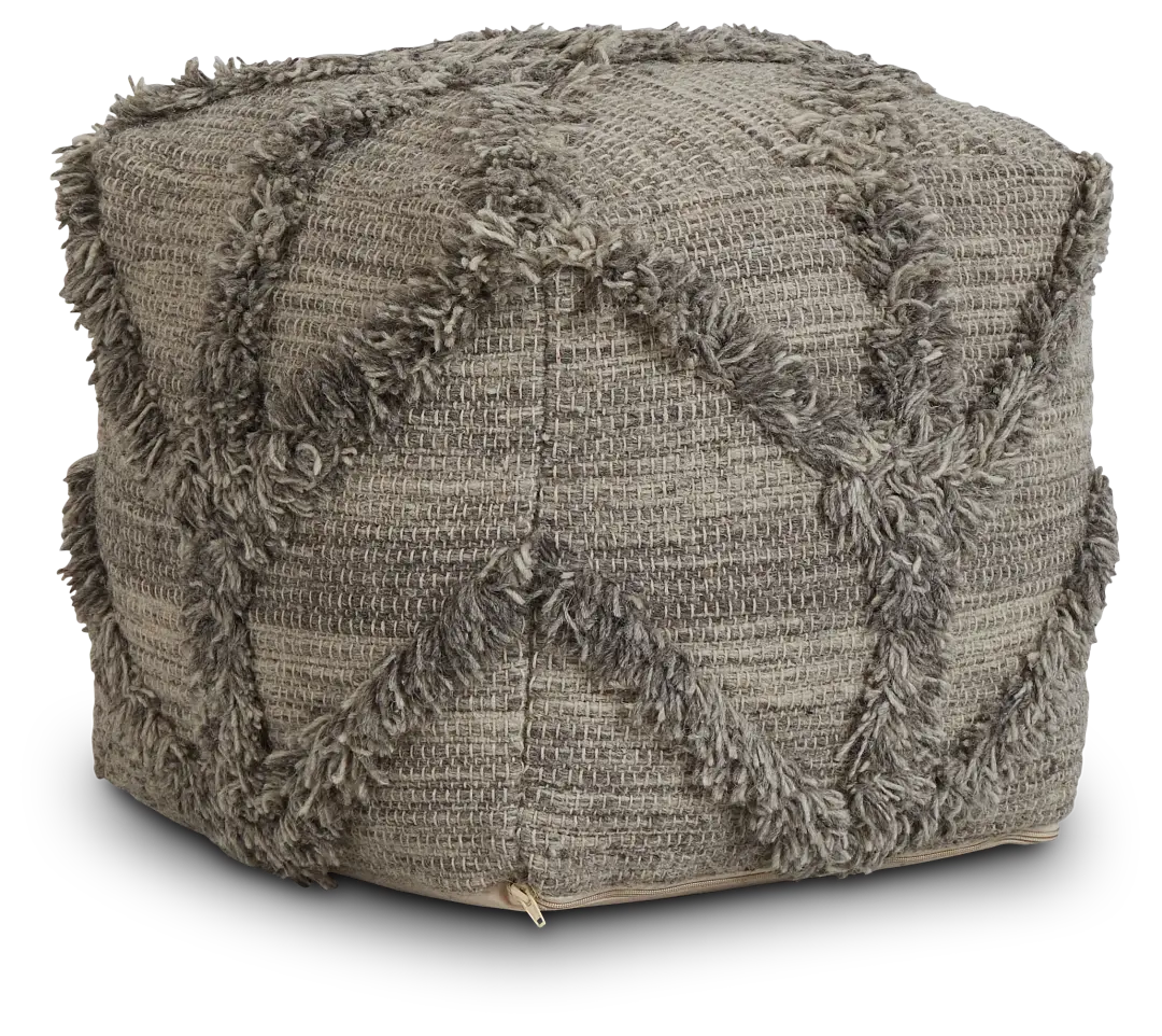 Olfen Gray Large Accent Pouf Olfen Gray Large Accent Pouf