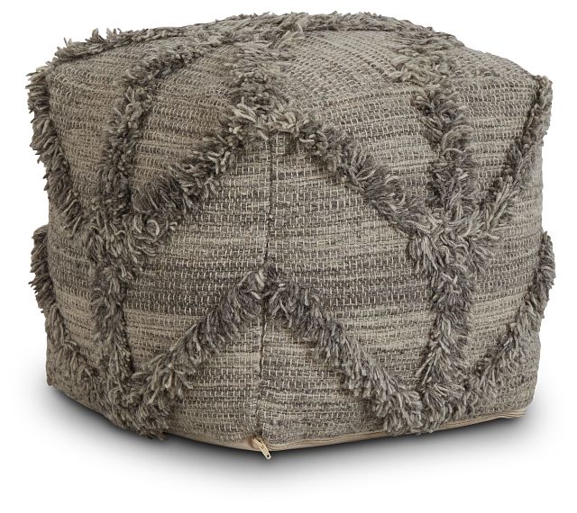 Olfen Gray Large Accent Pouf