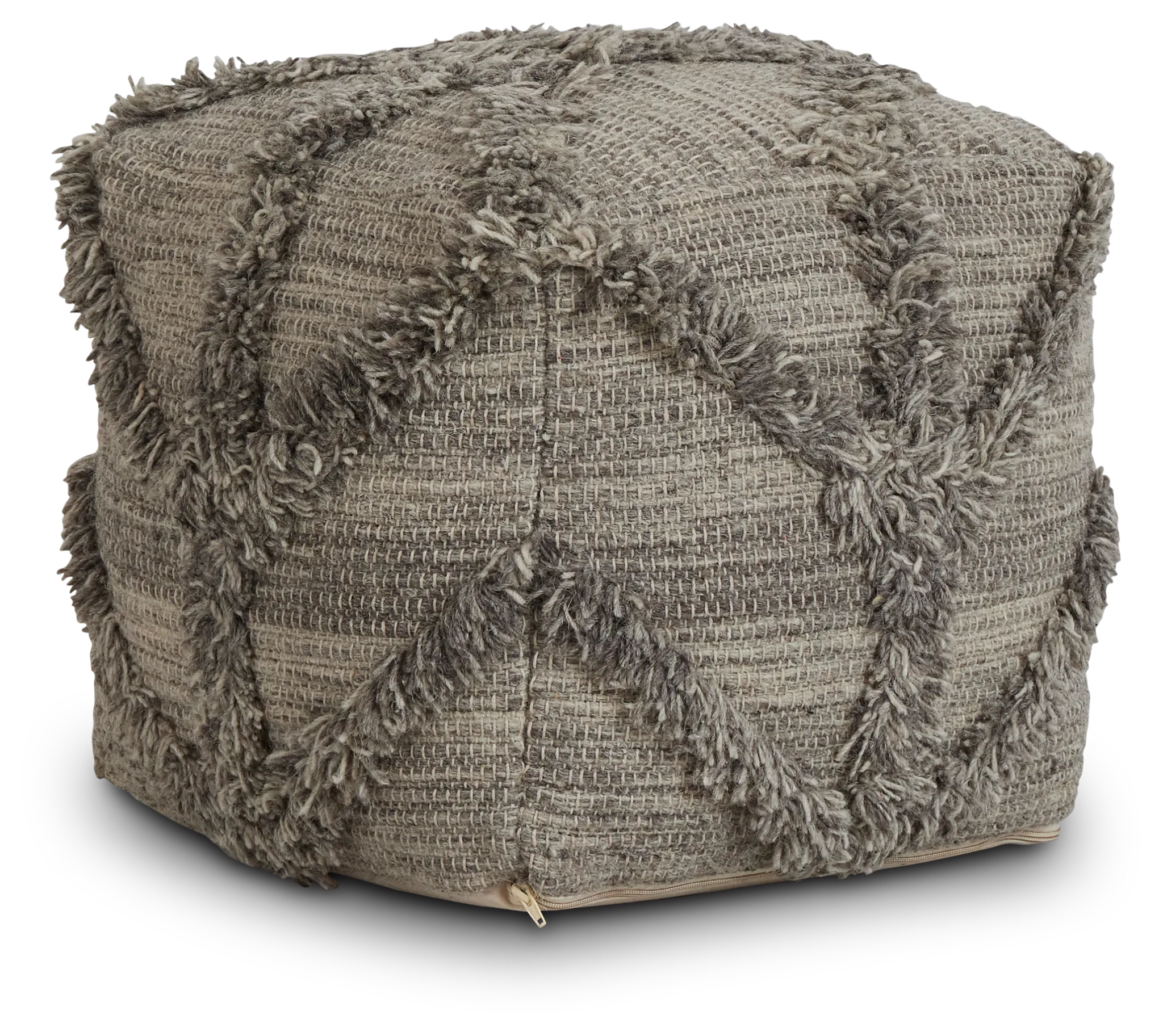 Olfen Gray Large Accent Pouf