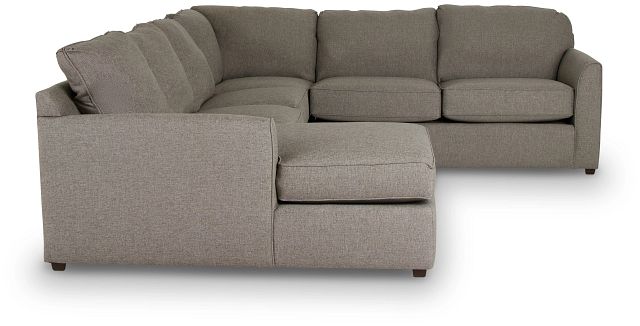 Asheville Brown Fabric Medium Left Chaise Sectional