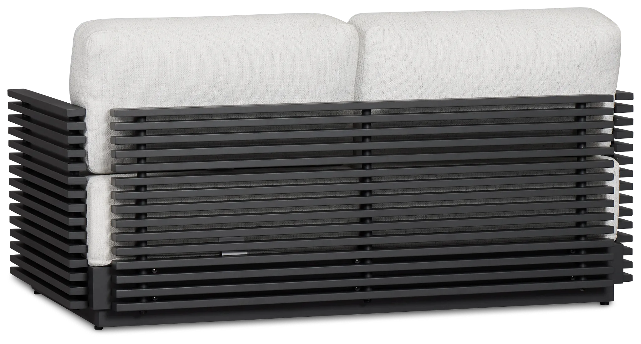 Monterey Black Aluminum Loveseat With Light Gray Cushions