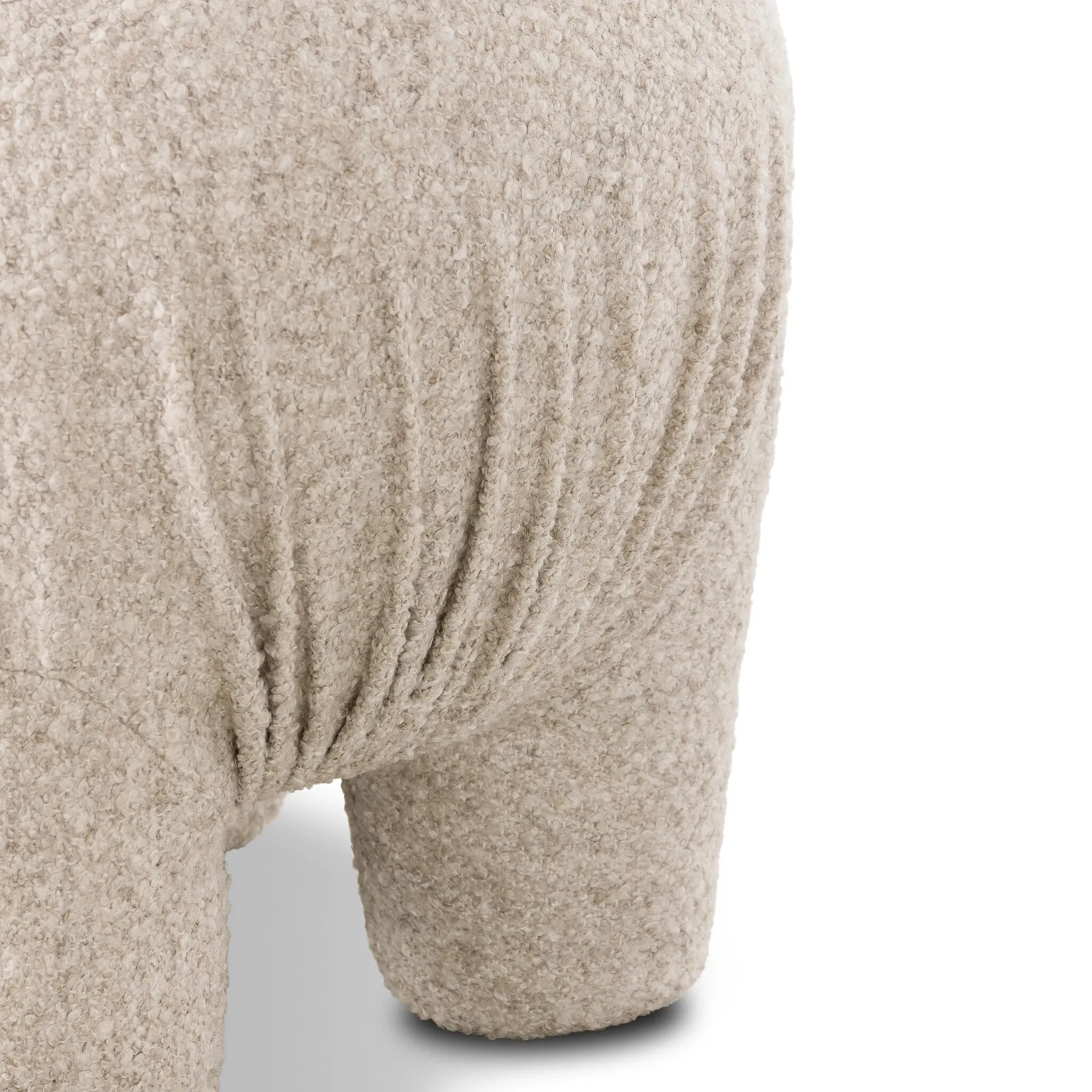 Four Hands Kimu Light Beige Fabric Accent Ottoman