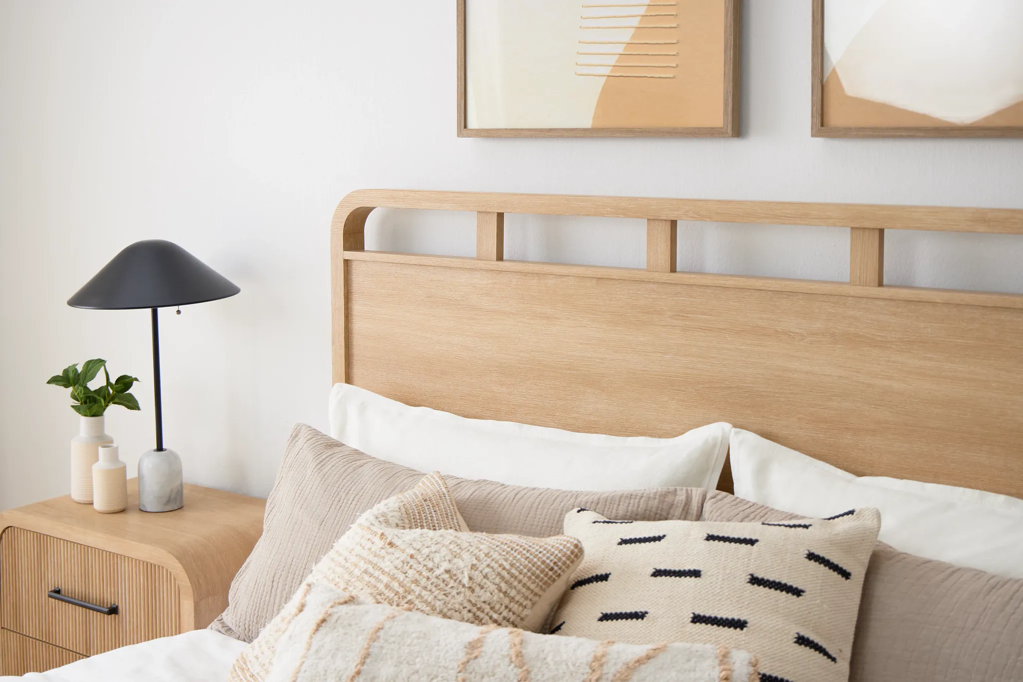 Lyndie Light Tone Panel Bed