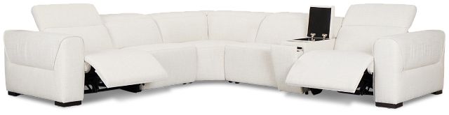 Ellis Light Beige Fabric Medium Dual Power 2-arm Reclining Sectional