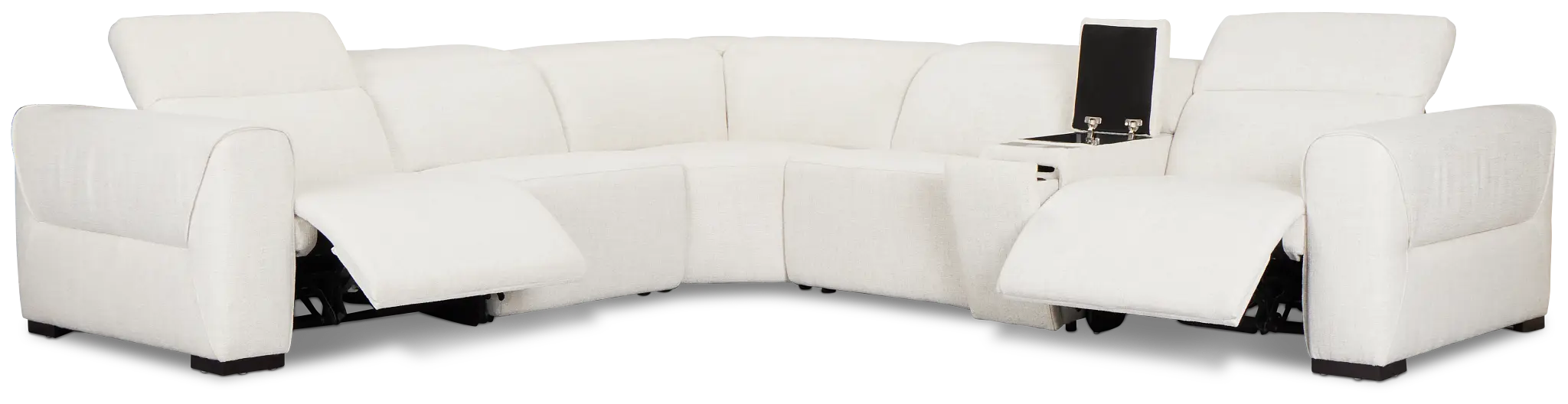 Ellis Light Beige Fabric Medium Dual Power 2-arm Reclining Sectional Ellis Light Beige Fabric Medium Dual Power 2-arm Reclining Sectional