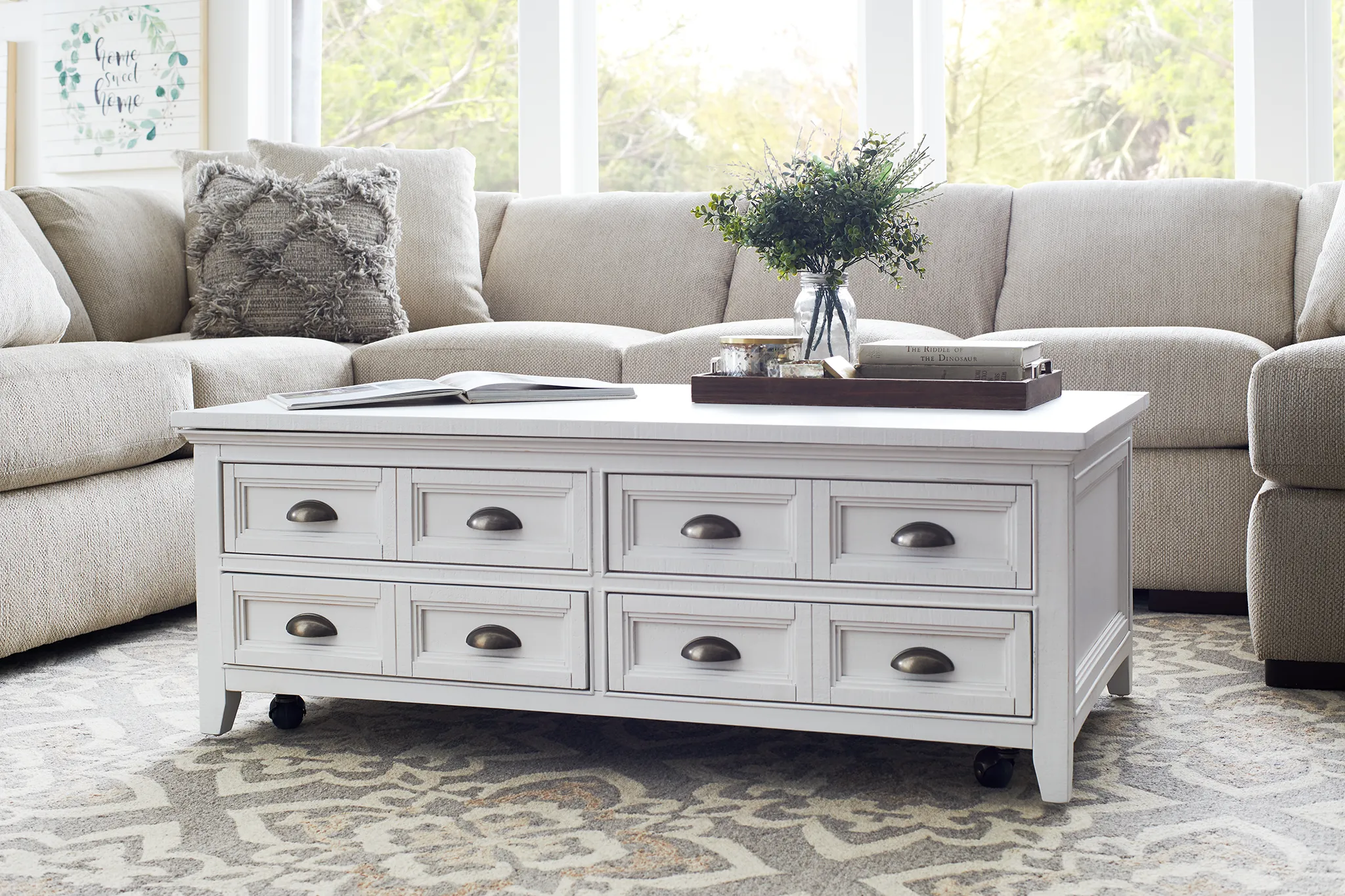 Heron Cove White Lift Coffee Table