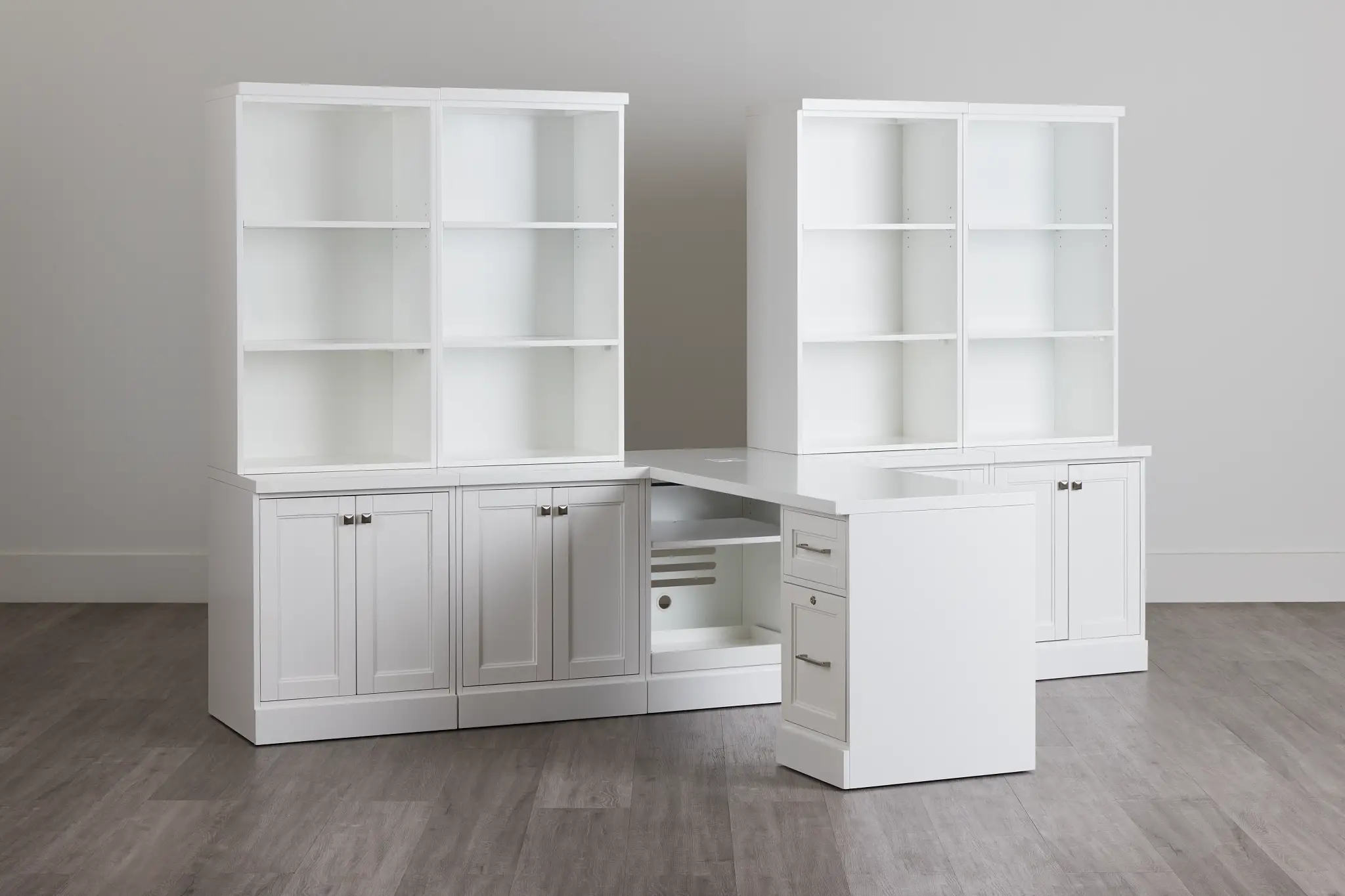 Newport White Large Peninsula Door Wall Desk Newport White Large Peninsula Door Wall Desk