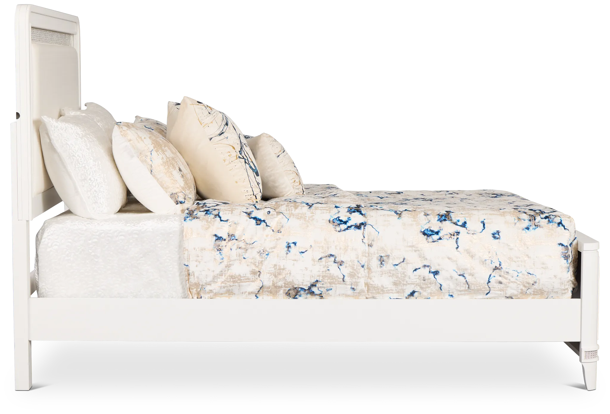 Milan White Uph Panel Bed