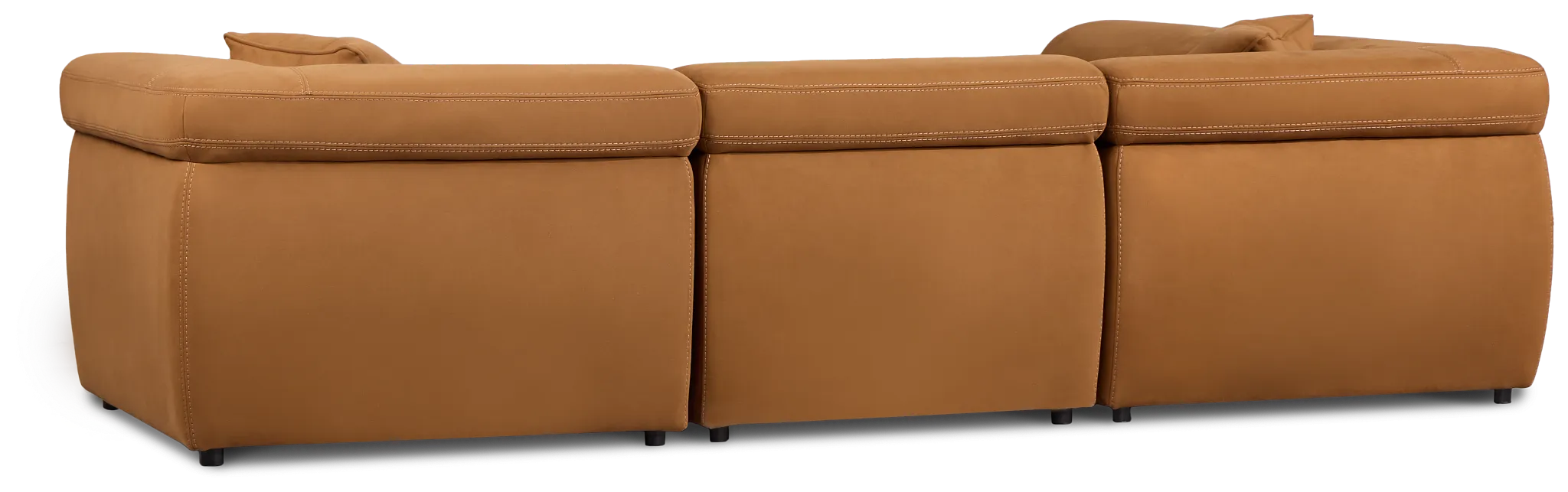 Aria Medium Brown Micro 5pc Bumper Sectional