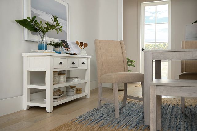 Delray White Upholstered Side Chair
